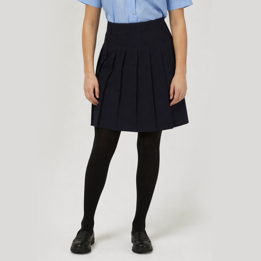 Senior Stich Down Pleated Skirt - Navy